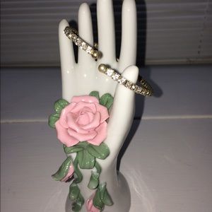 Euc Rhinestone open wrap bracelet